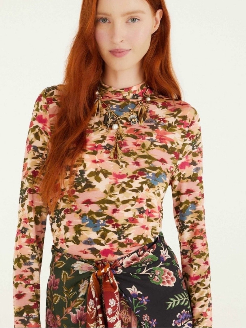 NWT - Farm Rio Ikat Jersey Blouse